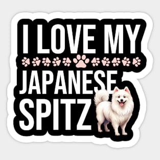 I Love My Japanese Spitz Sticker